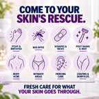Common uses for River Refresh hypochlorous acid spray skin cleanser, including irritated skin, bug bites, scrapes, shaving, body acne, external intimate areas, piercings and chafing.