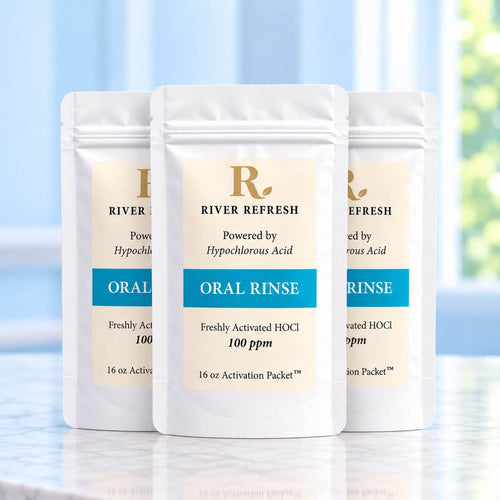 Refill of River Refresh Oral Rinse - three pouches with 16oz Activation Packets