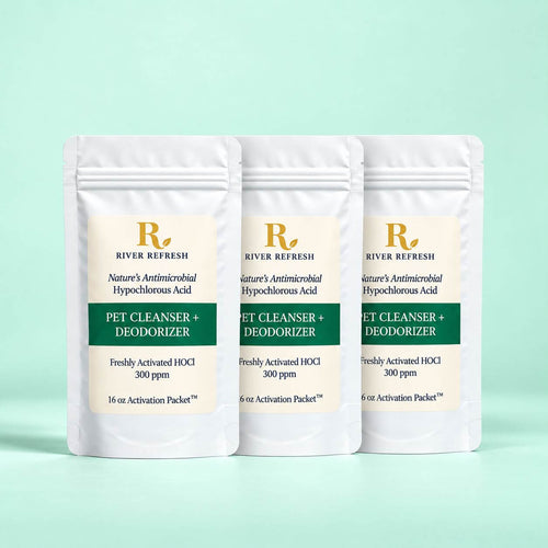 River Refresh Oral Rinse Refill with three 16 oz activation packets for 48 oz total solution