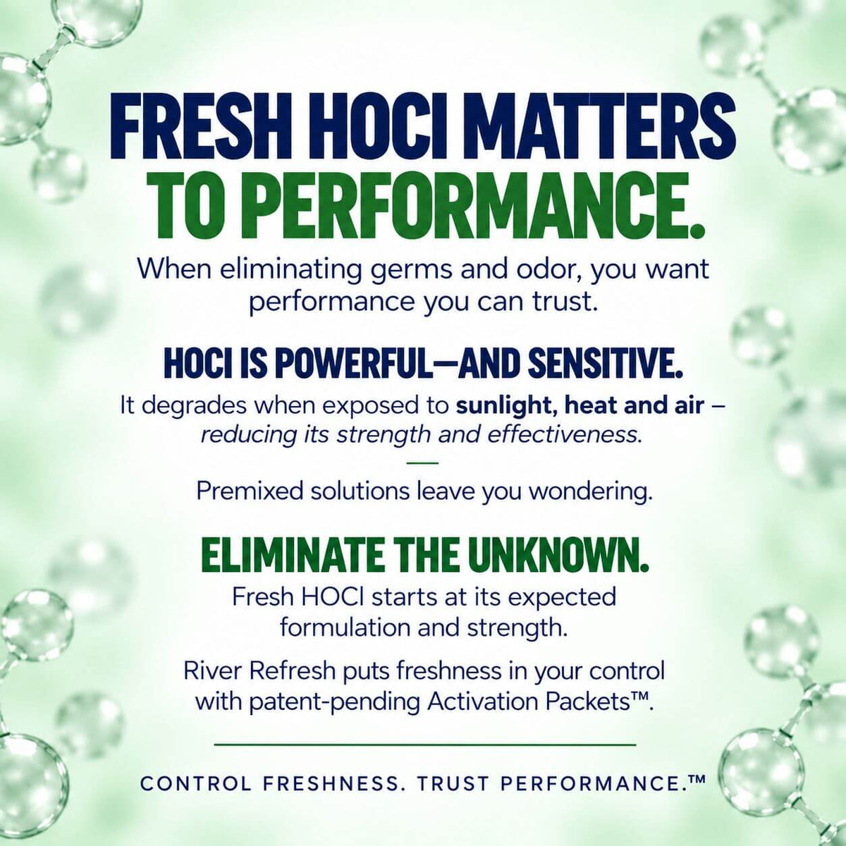 Why fresh hypochlorous acid matters to performance and how River Refresh Activation Packets put freshness in your control
